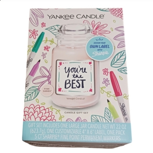 Yankee Candle x Sharpie Pink Sands 22 oz Jar Candle DIY Candle Set - Picture 3 of 5
